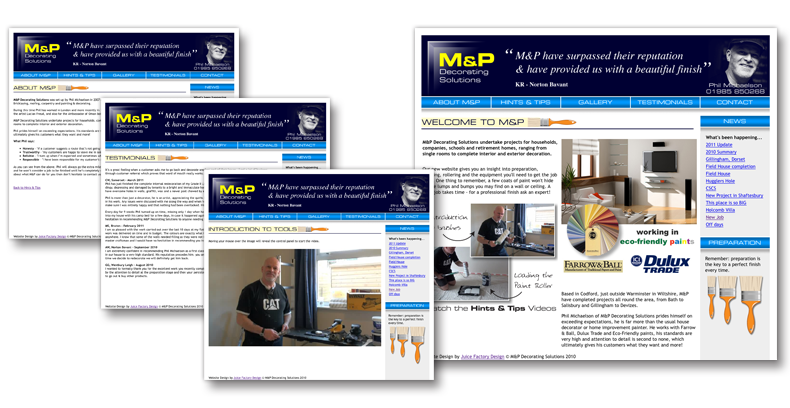 M&P Decorating Solutions Website Design Wiltshire