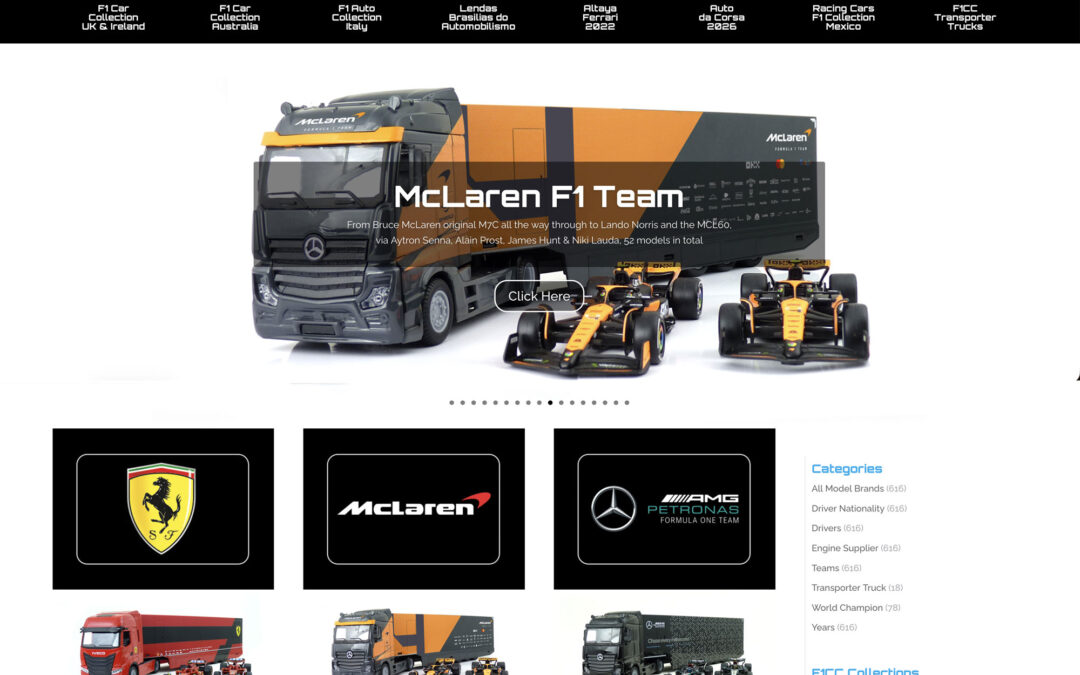 F1 Diecast Models – Online Catalogue Website