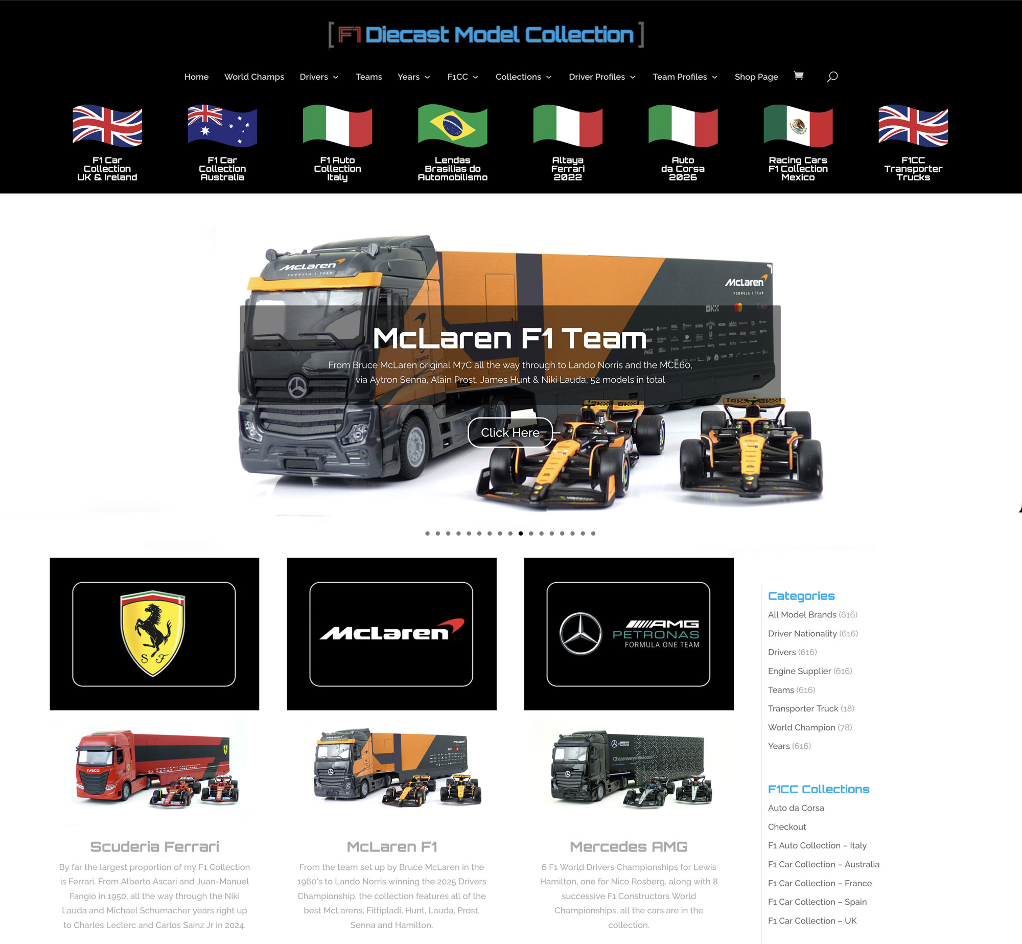 F1 Diecast Car Collection Website Designed by Juice Factory Design